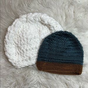 🤍2 piece Hand-Made Crochet Beanies🤍